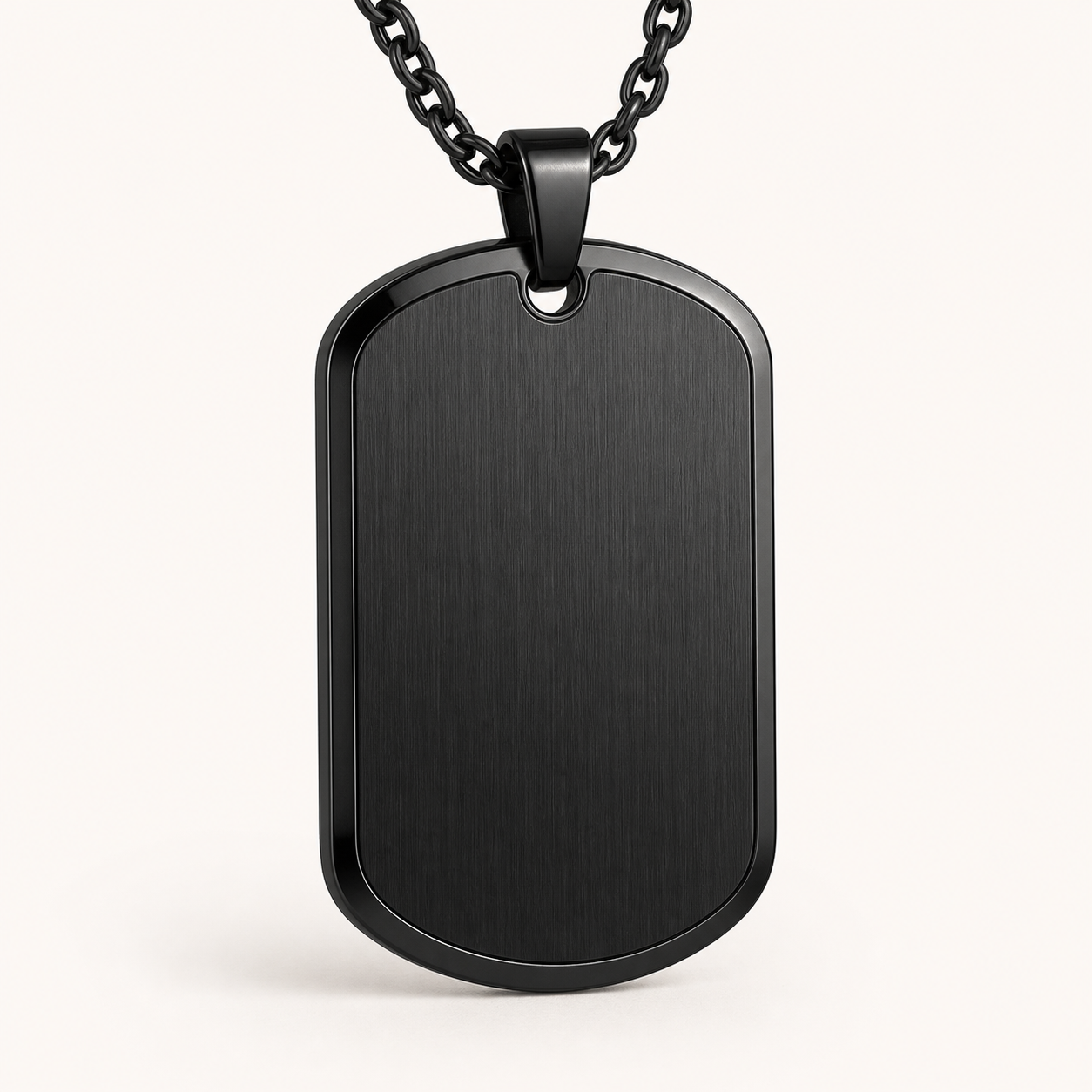 Black ion engraved metal tag