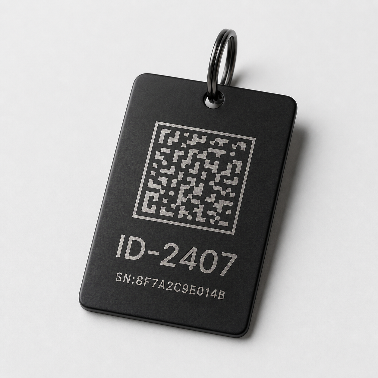 Matte black utility ID tag