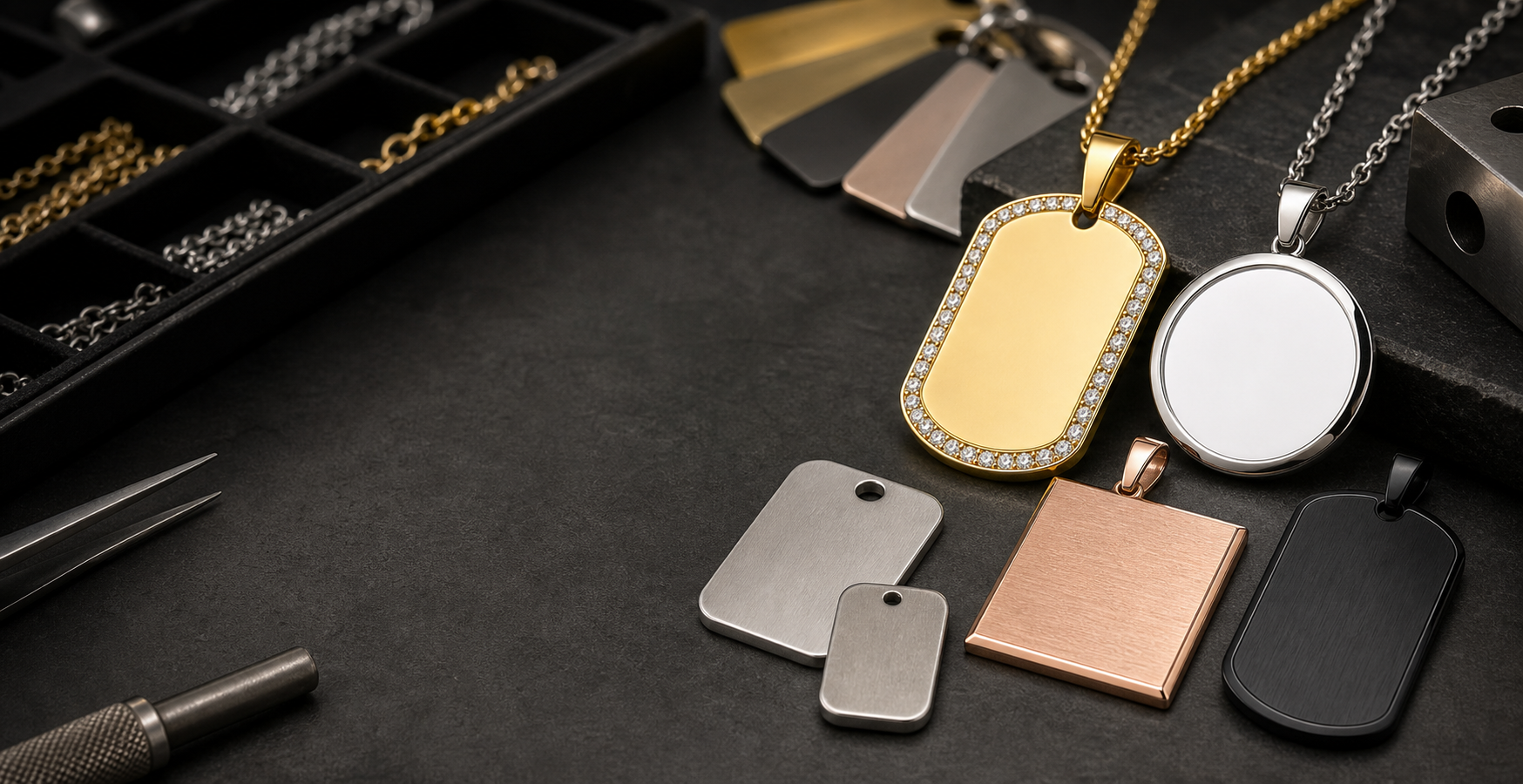 Custom pendant samples prepared for factory production review