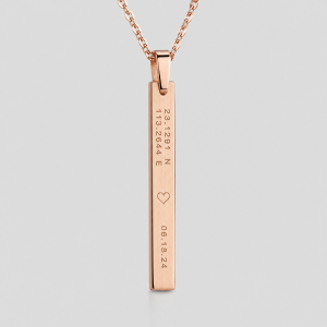 Rose Gold Coordinate Bar Pendant
