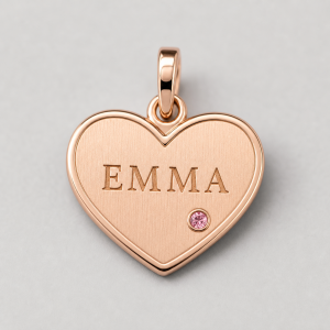 Rose Gold Heart Name Pendant